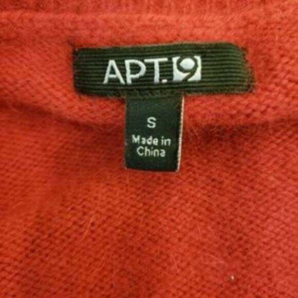 Apt. 9 Red Angora Blend Cardigan Sweater Size S diamond Button Front Long Sleeve - Picture 4 of 7